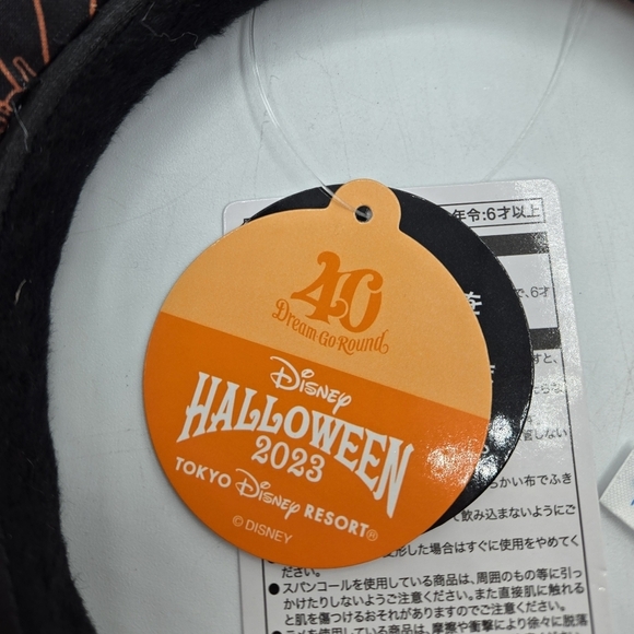 Disney Tokyo Halloween Spider Web 40th Anniversary Minnie Mouse Ear Black Orange